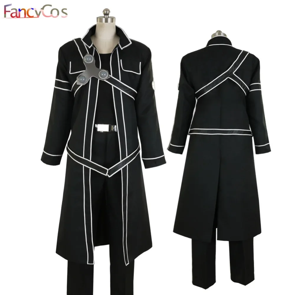 

Sword Art Online SAO Kirito Uniform Kirigaya Kazuto Cosplay Costume Halloween Game Japanese Jacket Shirt Pants Custom Made