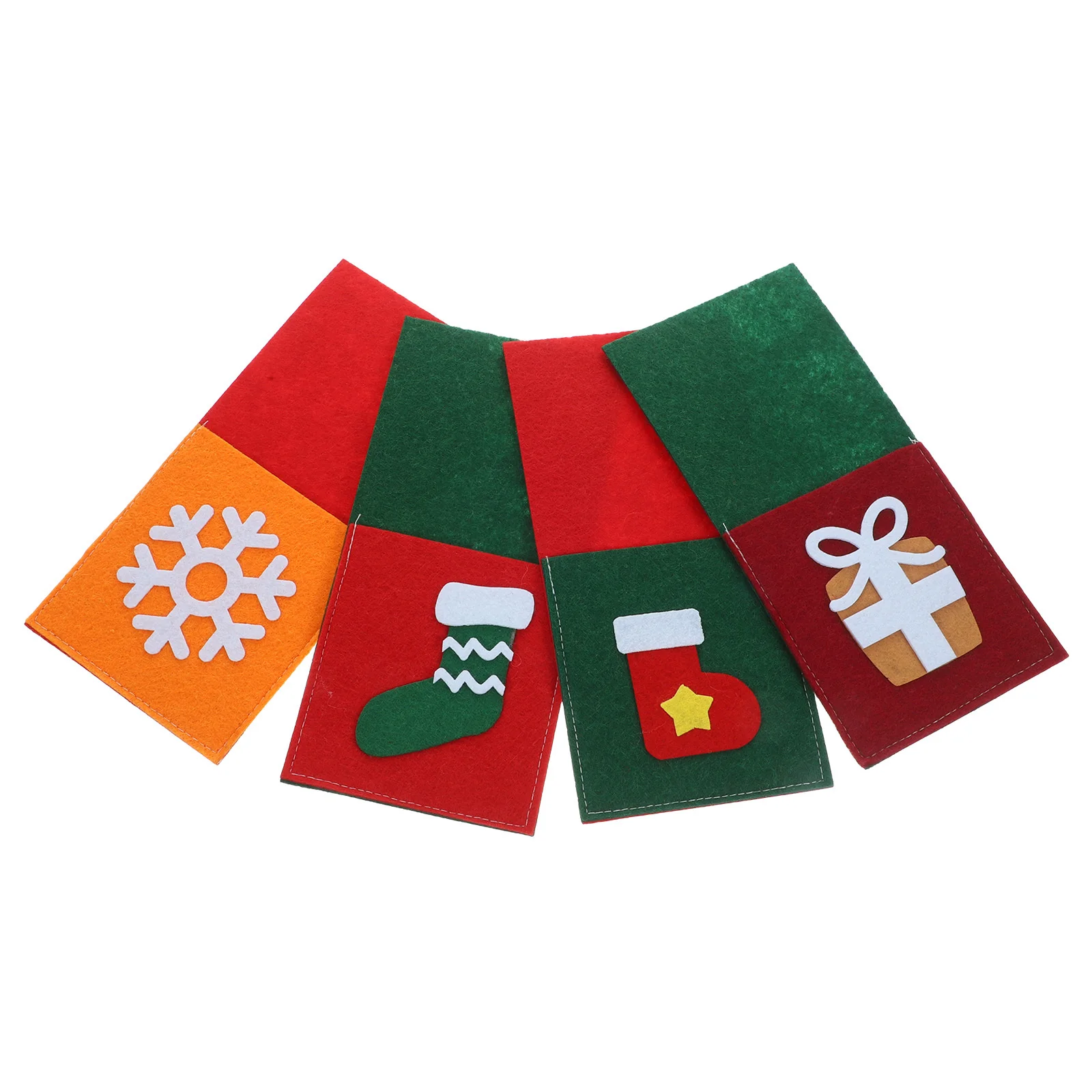 

4Pcs Christmas Cutlery Holder Felt Silverware Pouch Storage Bag for Xmas Party Tableware Organizer Dinner Decoration Utensil