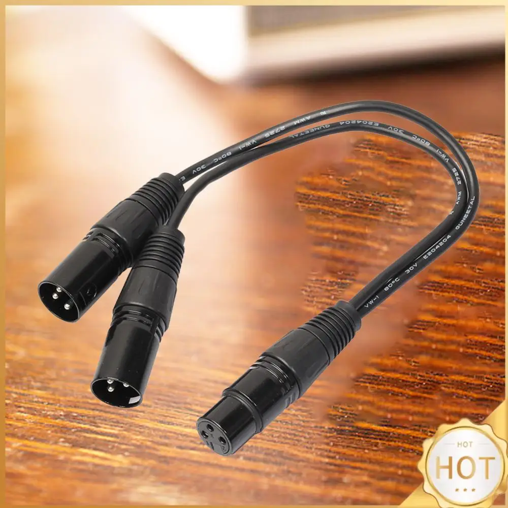 

3Pin XLR Female Jack To Dual Male Plug Y Splitter Adapter Cord Audio Cable Adapter for Microphone