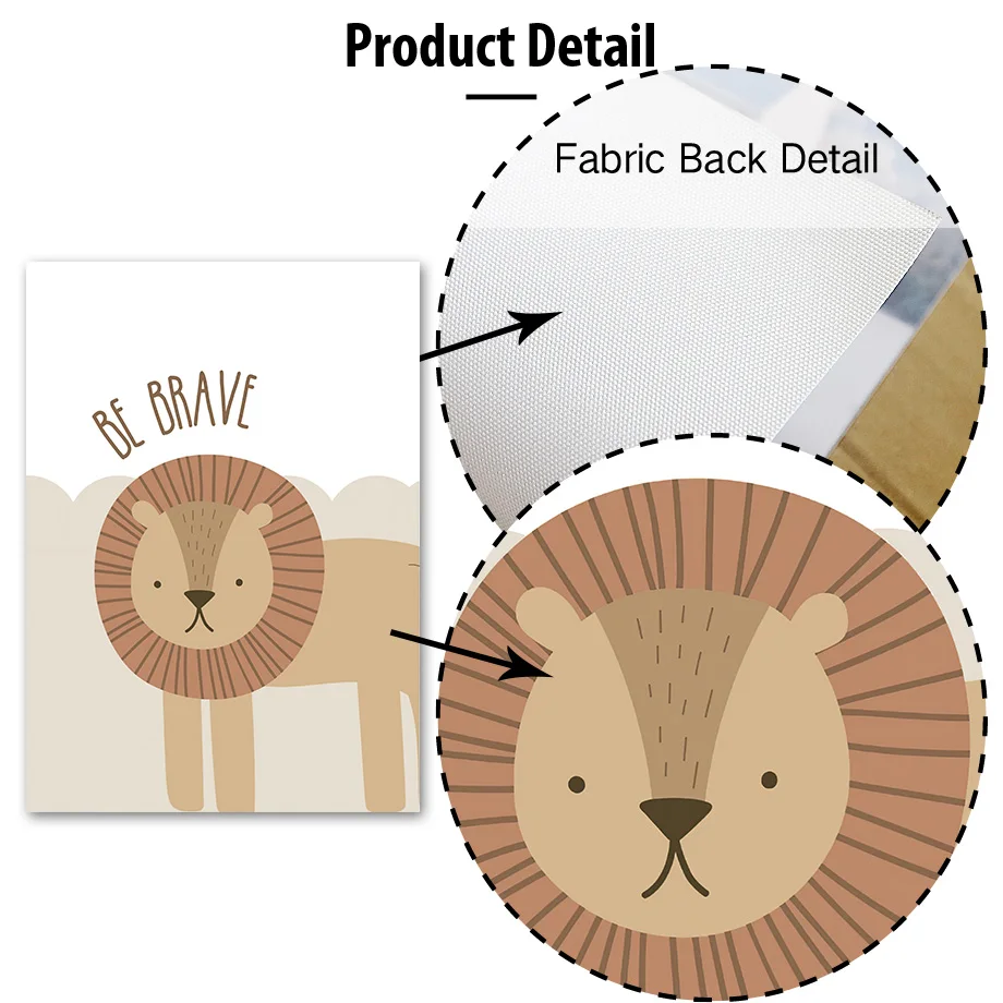 بوهو الأسد الزرافة النمر التمساح الغابة الحيوان الرسم على لوحات القماش الجدارية الشمال الملصقات والمطبوعات صور الطفل غرفة الاطفال ديكور #4