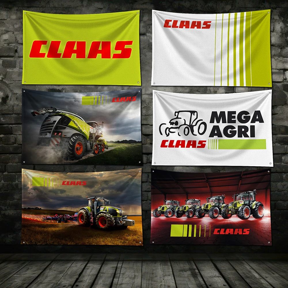 Claas Ft Flag Polyester Digital Printing Banner for Garage Wall Art Out Door Decoration With Brass Grommets