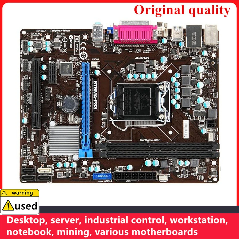 

For B75MA-P33 Motherboards LGA 1155 DDR3 16GB M-ATX For Intel B75 Desktop Mainboard SATA III USB3.0