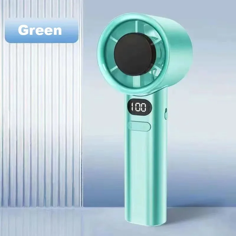 Mini Handheld Fan Mute Handheld Fan 4 Speeds Adjustment Air Calculating Fan With Power Display Portable Handheld Fan image 3