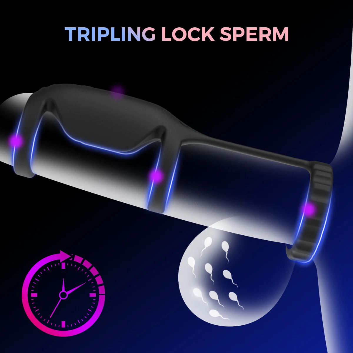 HESEKS Wearable Sleeve for Vibrating Cock Ring Vibrator Penis Testicles Delay Trainer G Spot Stimulator Sex Toys for Men Adults