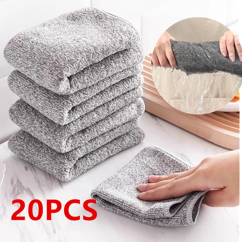 KüchentuchVerdicktes, super saugfähiges Geschirrtuch, Anti-Fett, Abwischlappen für die Küche zu Hause, Mikrofaser-Reinigungstücher, saugfähiges Handtuch