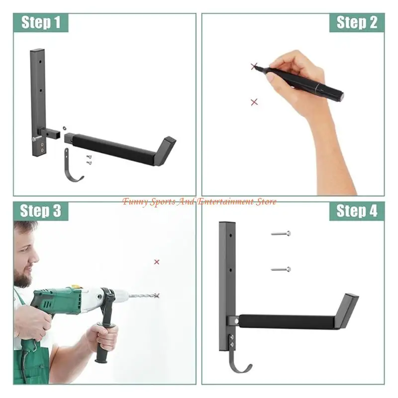 C4DE Kayak Wall Hook Space Saving Storage Rack Set with Lower Paddle Hook for Garage