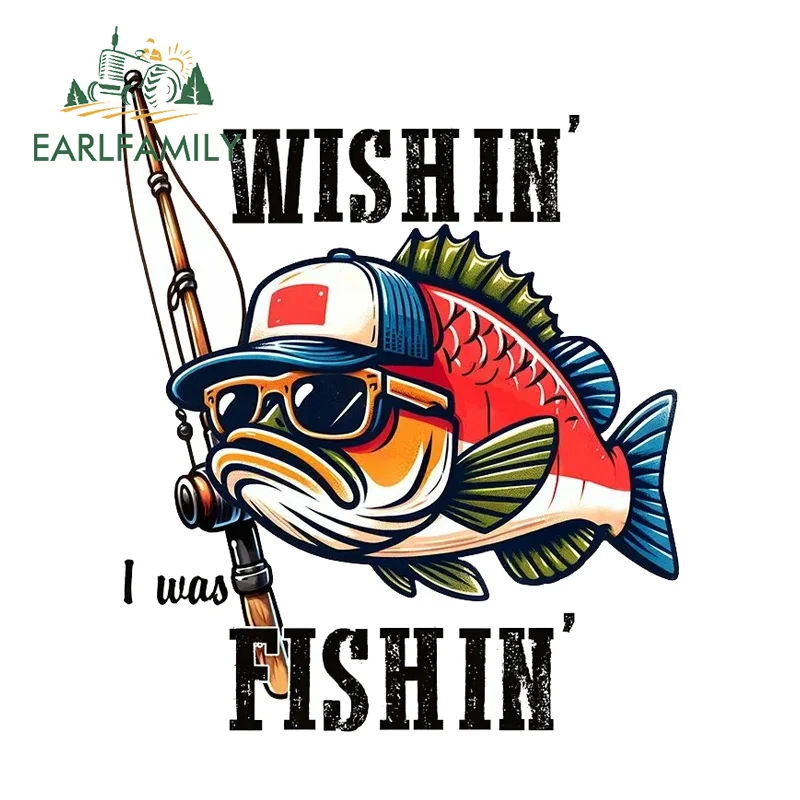 

Наклейки EARLFAMILY Bass Fishing Fine Stickers: яркие, для компьютерных кулеров, маскирующие царапины, практичные, водонепроницаемые, для всех типов транспортных средств