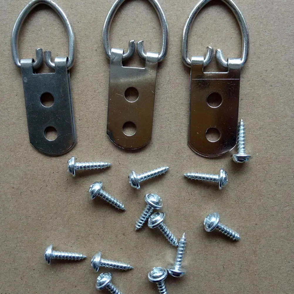 20Pcs Heavy Duty D-Ring Picture Hangers Small Metal Hooks for Mounting Artwork Photos Frames Heavy Duty Wall Hangers