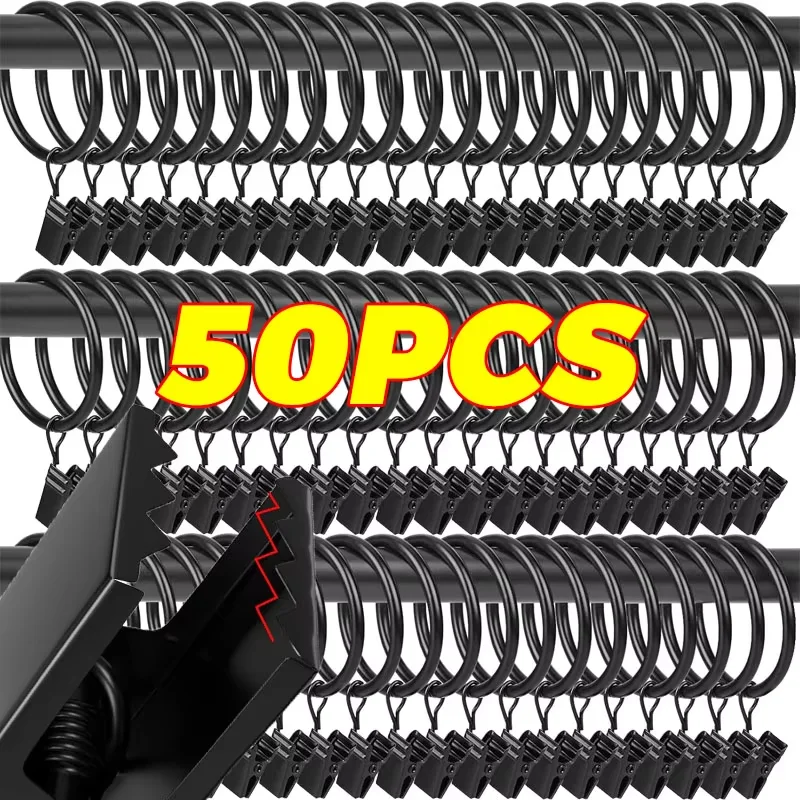 10/100Pc Metal Curtain Hook Curtain Rings Rod Clip Window Shower Clamps Retro Clothespin Pole Buckle Home Decoration Accessories