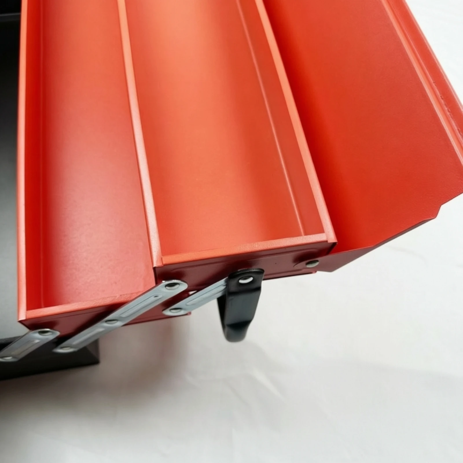 Metal Toolbox Long-Lasting Three-Tier Folding Metal Tool Box Steel Toolbox with Carrying Handle Heavy Duty for Mechanics