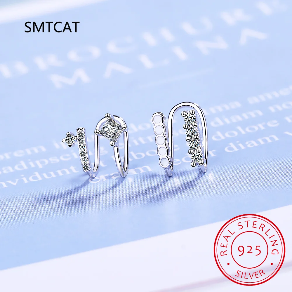 Cuff Earrings for Women 925 Sterling Silver 0.6cttw Pear Cut D Moissanite Ear Clips Earrings Accessories Fine Jewelry Gift