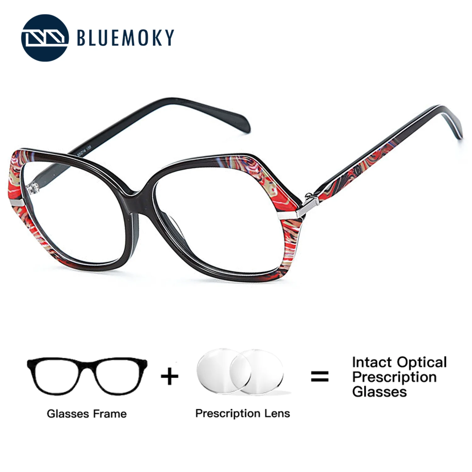 

Очки BLUEMOKY (размер M) модные женские, из ацетата, с диоптриями, оправа «бабочка», фотохромные линзы, блокирующие синий свет, для коррекции близорукости