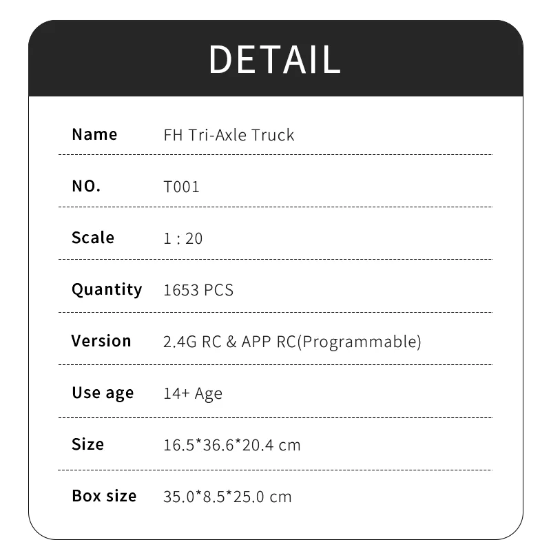 6X4 FH รถบรรทุกรถแทรกเตอร์ Heavy Duty RC รีโมทคอนโทรลวิศวกรรมยานพาหนะ Building Blocks อิฐชุดของเล่นเด็กคริสต์มาสของขวัญ