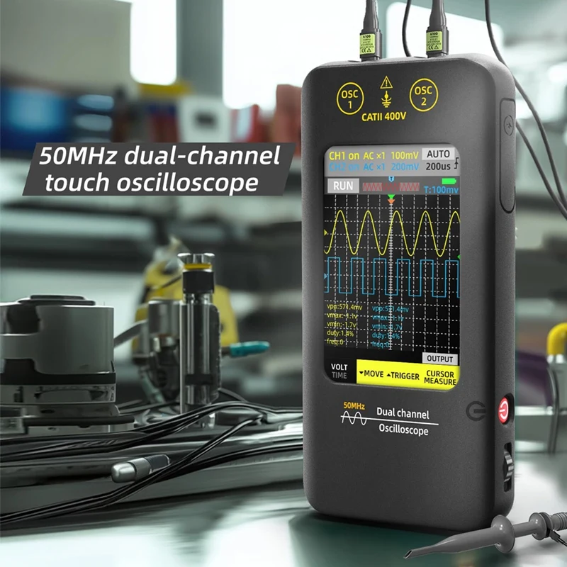 

oscilloscope Oscilloscope 3.98 inch Touchscreen Digital oscilloscope Dual Channel Bandwidth 250MSa/sSampling Rate
