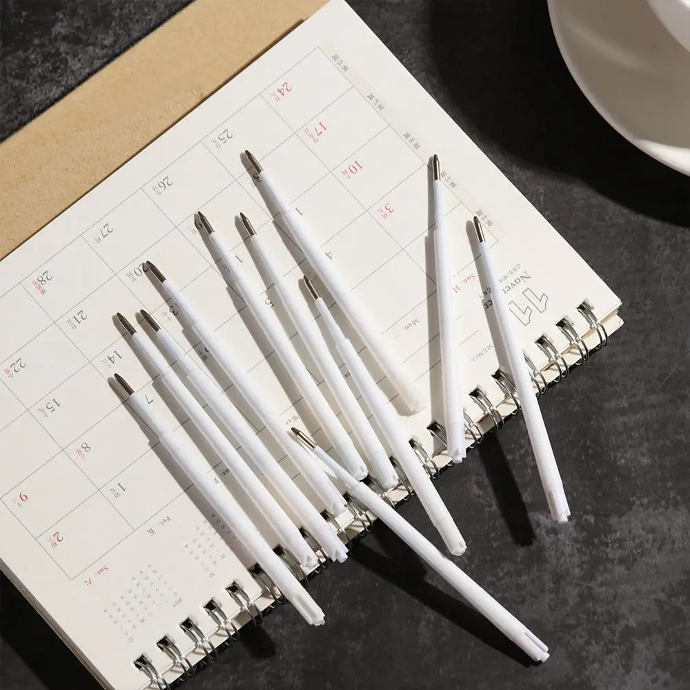 10 Pcs/lot Stationery Plastic Large-capacity Replacement Lead Writing Tool Press Pens Core Ballpoint Pen Refill
