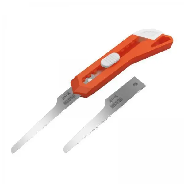 Micro Saw Set Two Blades Handy Cutter Orange Plastic Handle for Home Crafts Wood Resin Plastic Materials