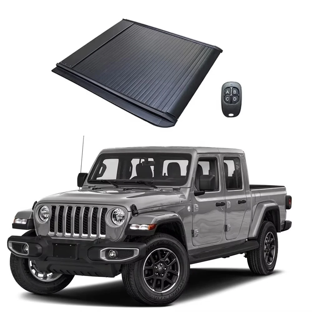 

Retractable Shutter Tonneau With Button Pickup Lid Truck Electric Roller Bed Cover for Gladiator Jt 5 E-K59