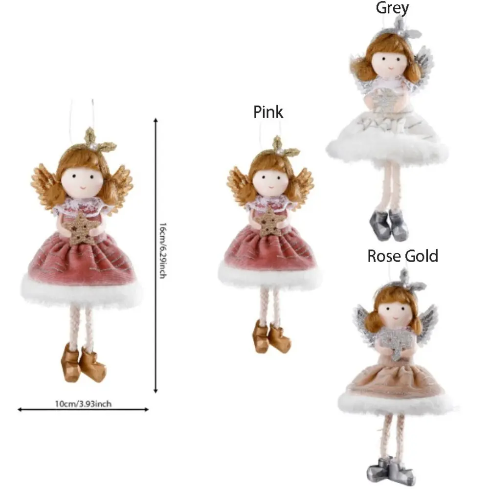 Christmas Feature Angel Wings Girl Pendant Fashionable Cute Skirt Doll Ornament Snowflake Angel Xmas Tree Pendant Dining Room