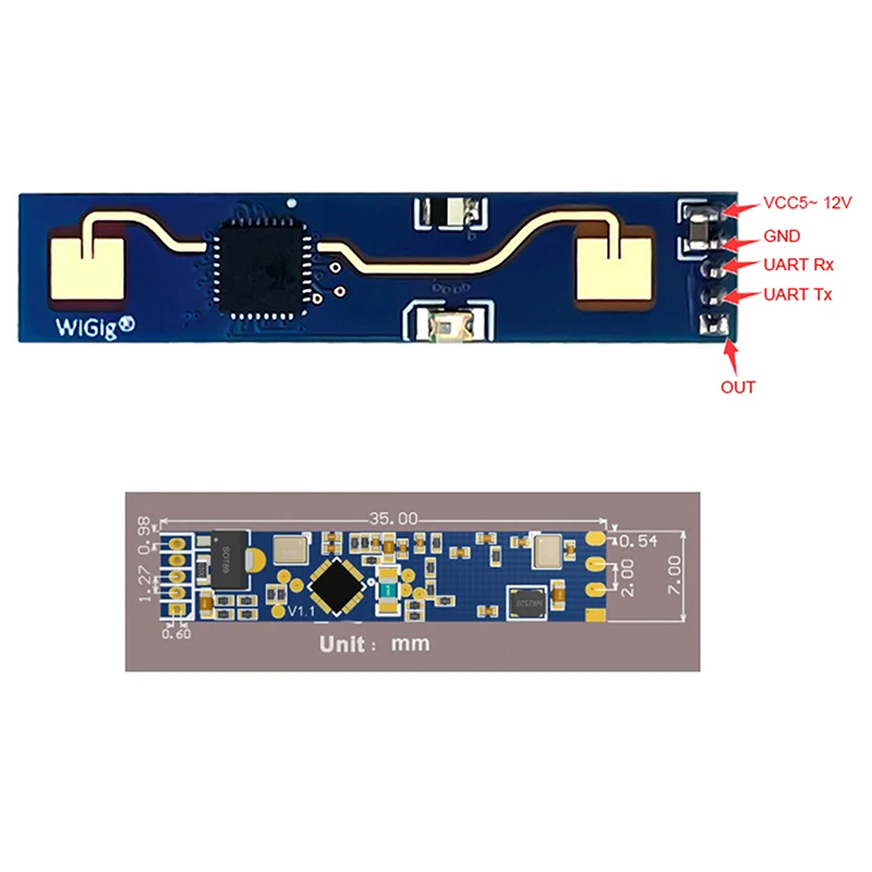 Movimento Humano Sensor Módulo Sem Fio, HLK-LD2410B, LD2410B, BLE 24G, Microondas mmWave, Radar