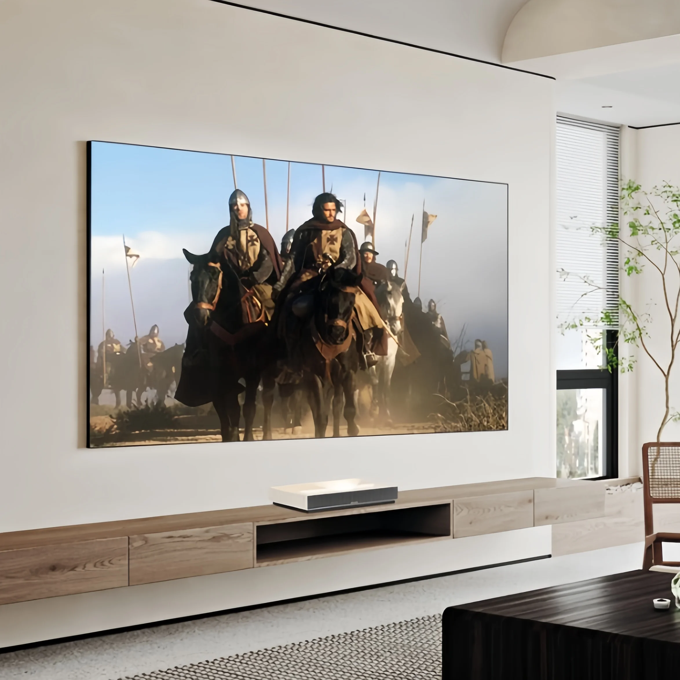 Plutussa Ultra Short Throw UST Anti Light Projector Screen With Fixed Frame