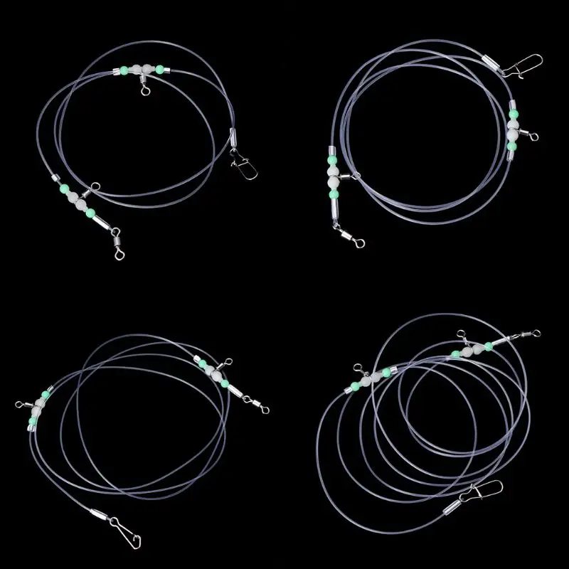 Connecteur de roulement pour ligne de pêche, 1 groupe, pivote, perles lumineuses de nuit, broches