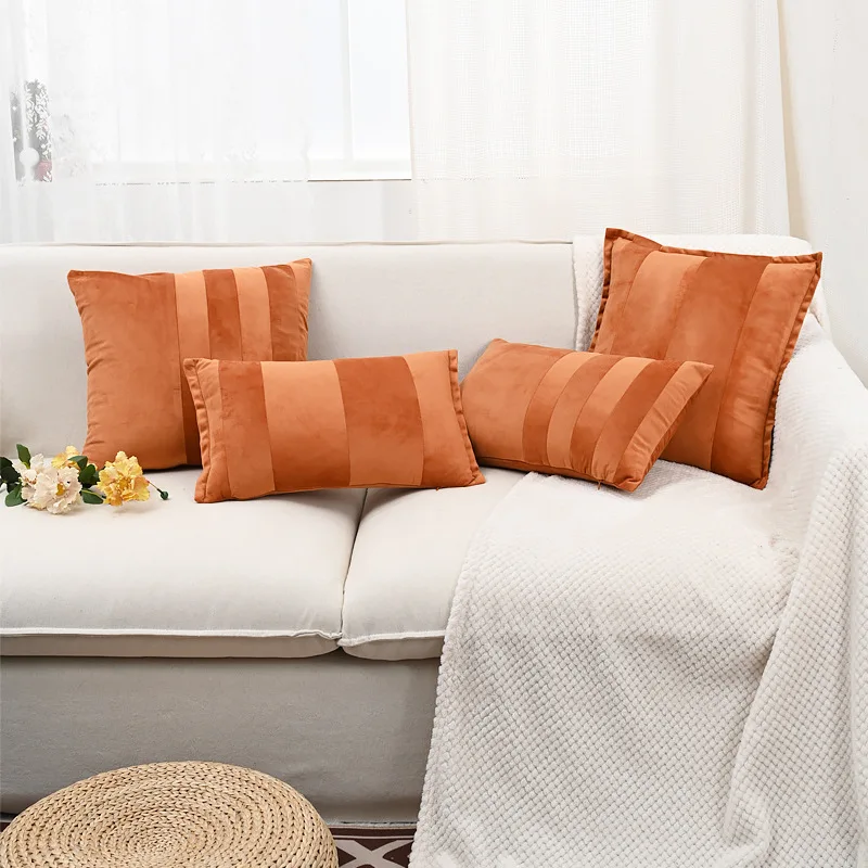 

30X50/45X45CM Stripe Throw Pillow Cover Nordic Modern Cushion Cover Living Room Decor Dark Orange Decorative Pillowcase