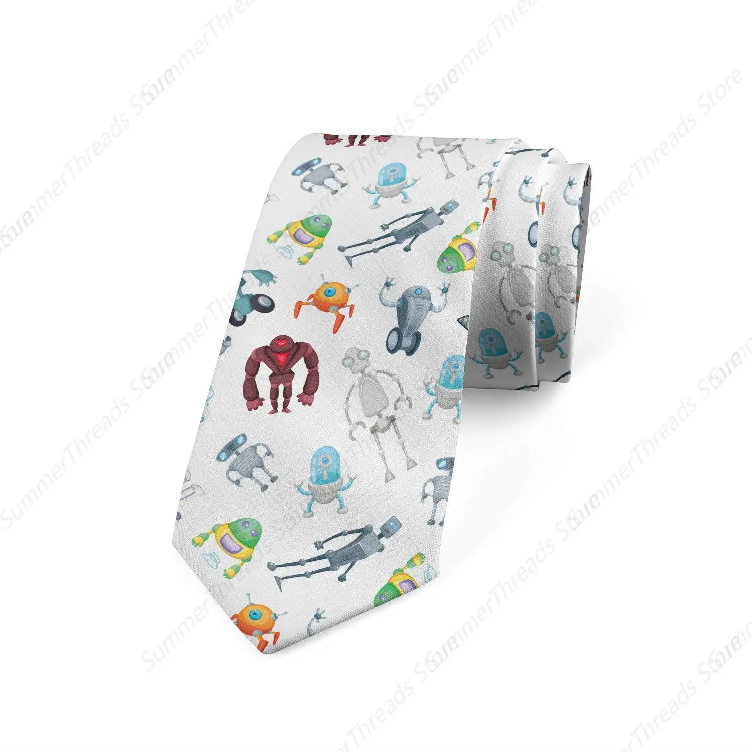 Necktie, Mechanical Robots Futuristic  Multicolor