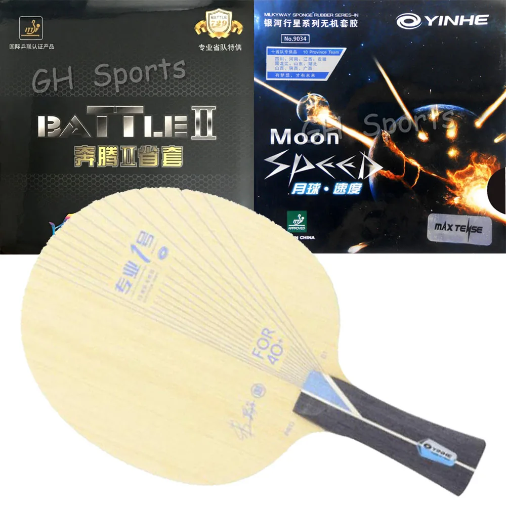 

Pro Combo Racket YINHE PRO-01Table Tennis Blade with 729 Provincial BATTLE II BATTLE 2 Pro and Yinhe Moon SPEED Ping Pong rubber