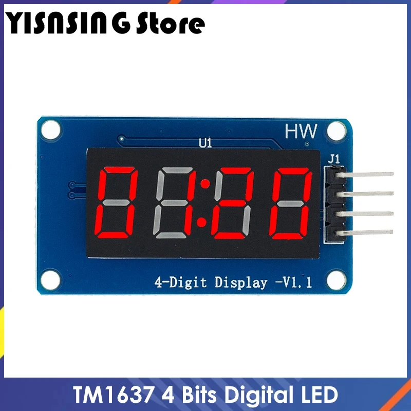 TM1637 4 Bits Digital LED Display Module For arduino 7 Segment 0.36Inch Clock RED Anode Tube Four Serial Driver Board Pack