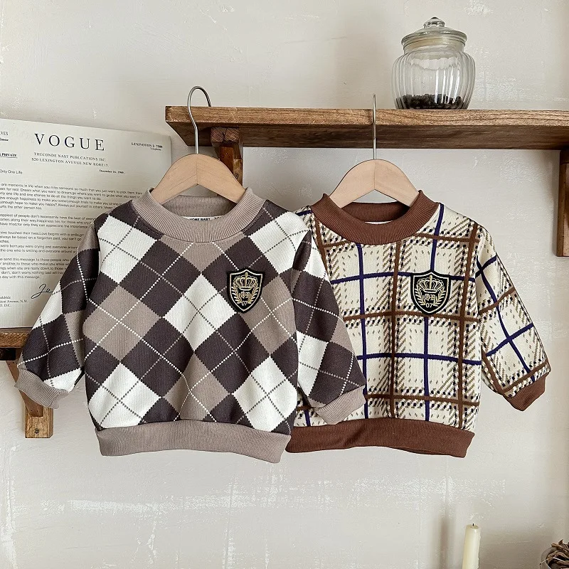 Boys' Sweater with Fleece Lining Children's Faux Mink Sweater New Autumn and Winter Pullover for 1-12Y Boys Stylish for Boys