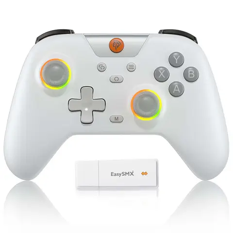 EasySMX X05 Wireless Gamepad Bluetooth Gaming Controller Compatible with PC/Phone/Switch/ Steam Gamer, RGB Light, Hall Effect