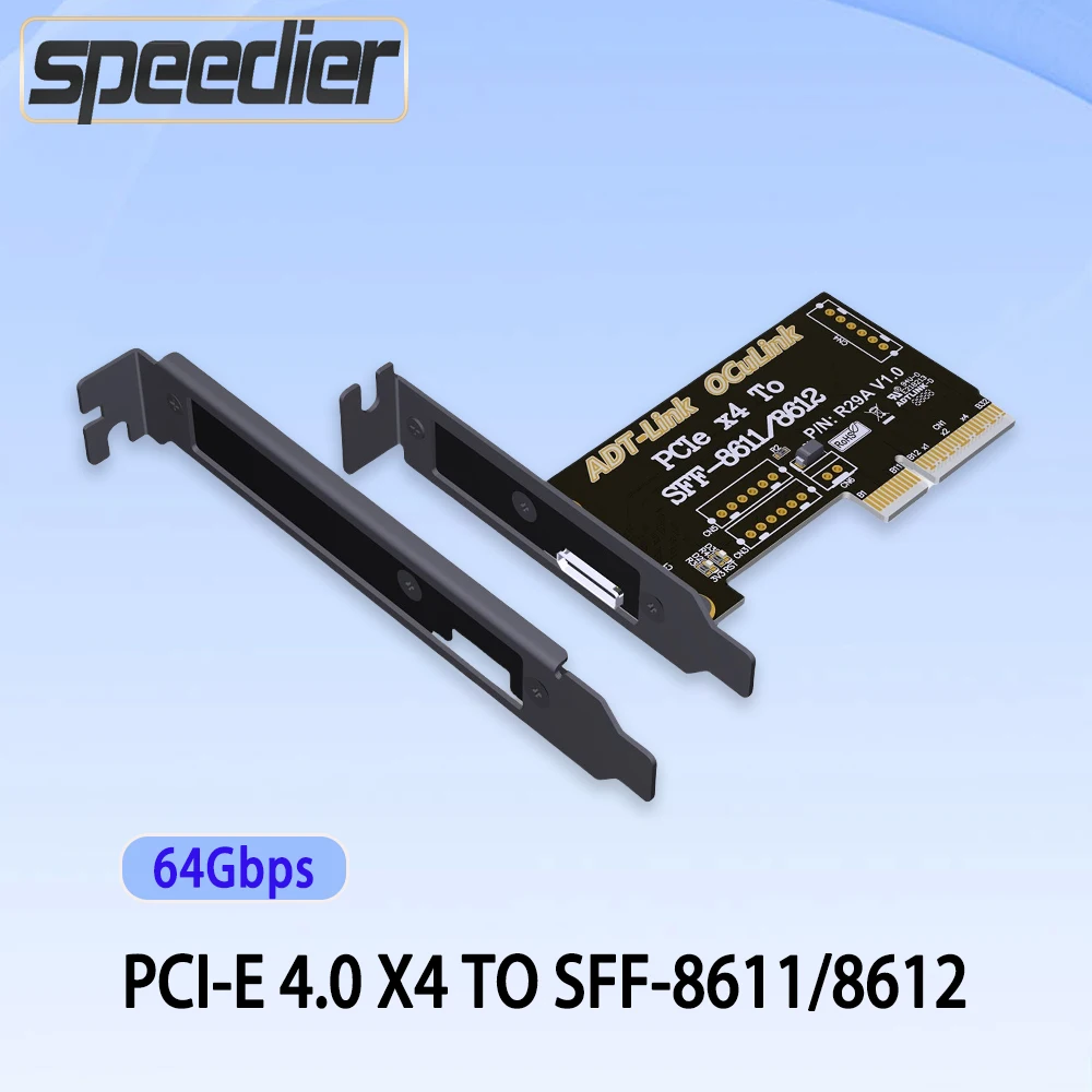 

Speedier PCIe 4.0 X4 To SFF-8611/8612 Adapter Card OCuLink External Graphics Card, Support Chassis External Connection 64Gbps