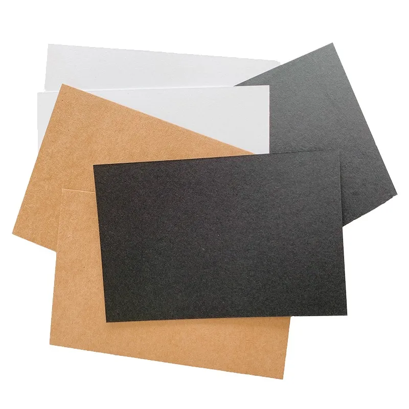 20PCS/PACK New in 2021 blank postcard card black Envelope Invitation Solid Color Craft Paper