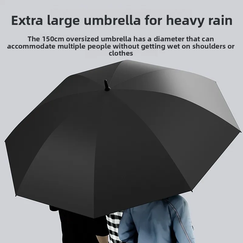 Double layered automatic umbrella with oversized handle, thick and sturdy, storm resistant, suitable for three or two men