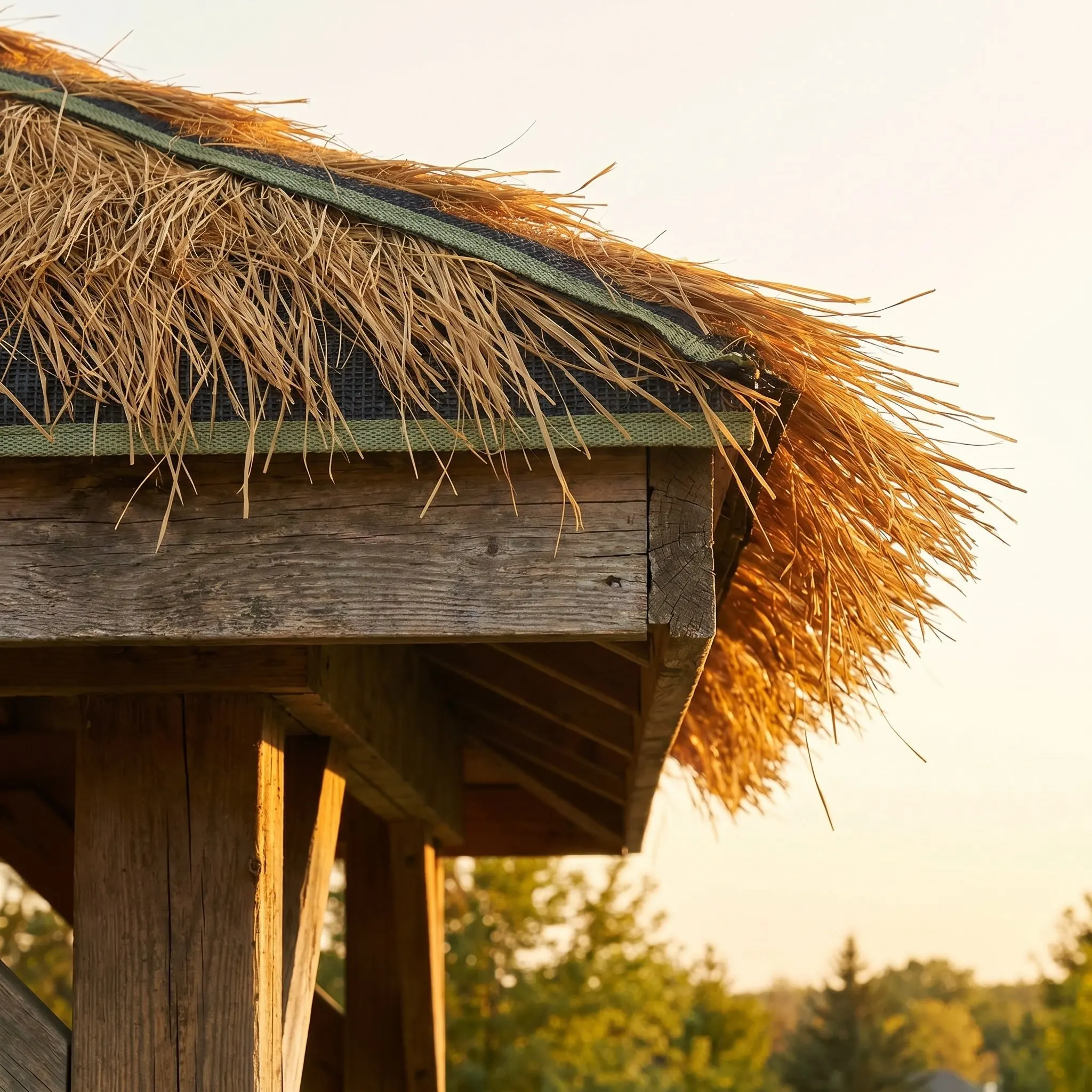 

Garden Simulated Thatch Roof Roll Artificial Straw Roof Decor for Patio Balcony Restaurant Landscaping DIY Natural Look Uv