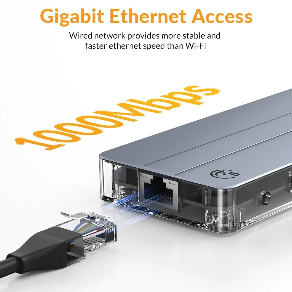 Imagem -03 - Idsonix-docking Station Transparente de Alta Velocidade Usb 3.0 Hub tipo c 4k Hdmi Ethernet 1000m pd 100w sd tf para Macbook