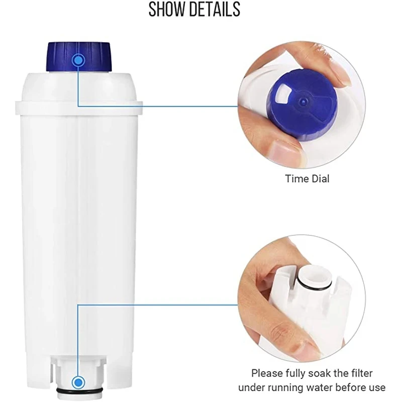 TÜV SÜD Certified DLS C002 Coffee Water Filter, Compatible with De\'Longhi 5513292811, CFL-950, SER3017, ECAM/ESAM/ETAM Series,
