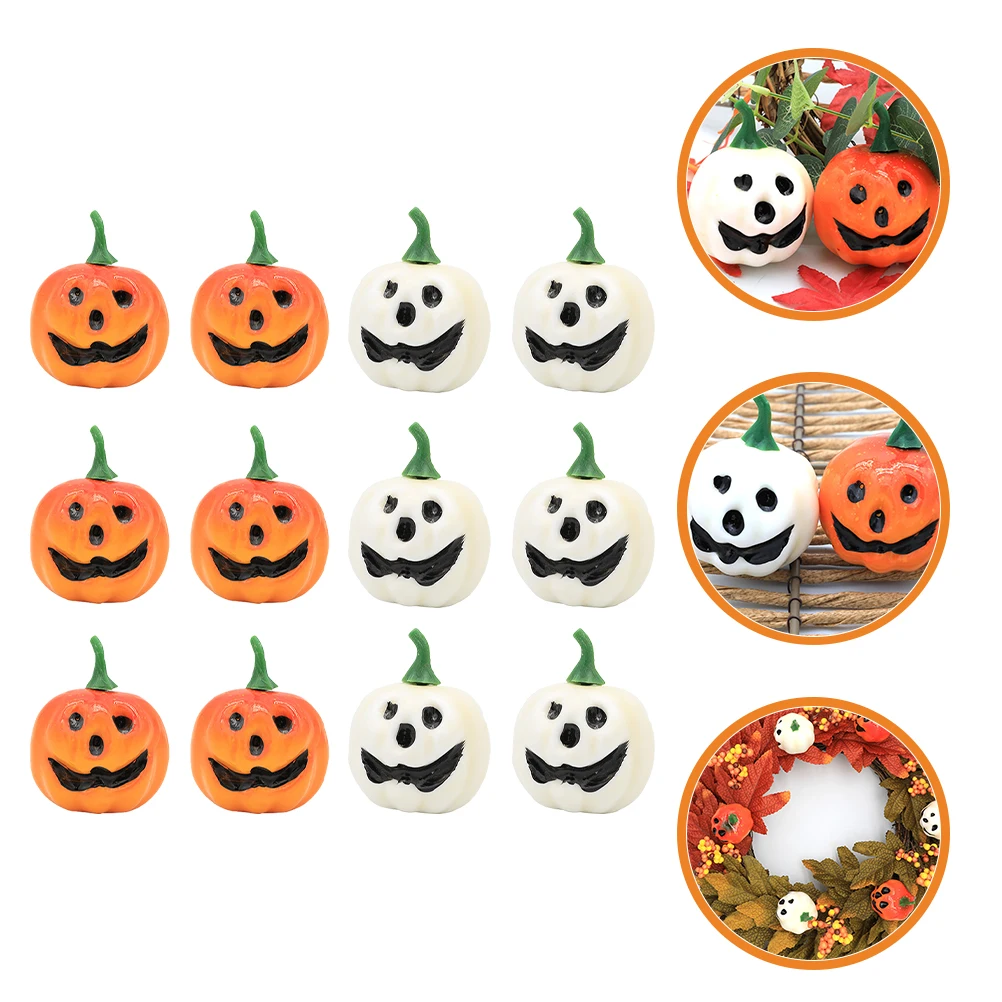 

12 Pcs Small Pumpkin Ornaments Artificial Pumpkins Decoration Mini Decorations for Living Room