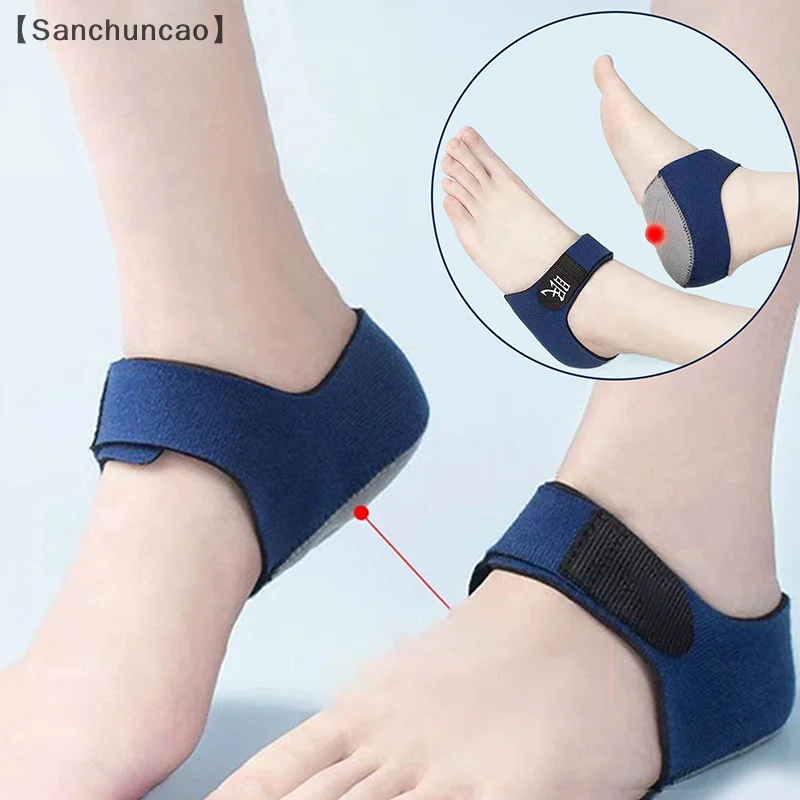 〔San〕1Pair Ultra Soft Heel Pad Insomnia Acupoint Insoles Heel Protectors Warmth To Promote Blood Circulation