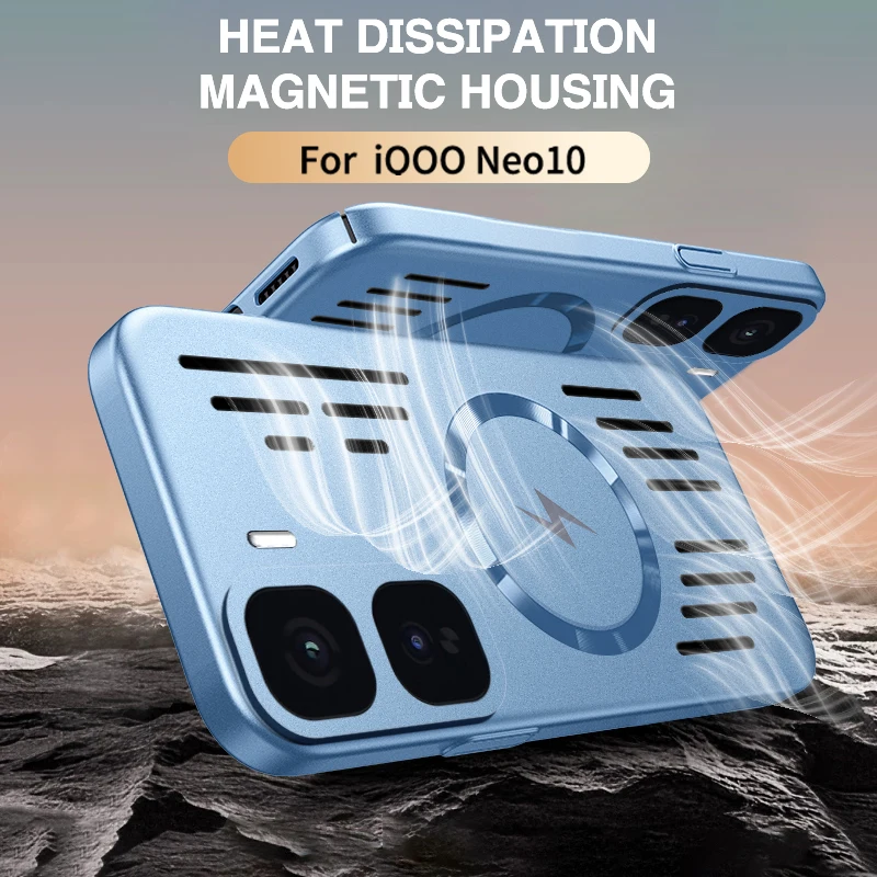 Breathable Hole Phone Case for VIVO IQOO Neo10 Neo 10 Pro 10Pro 5G Magnetic Hard PC Cooling Heat Dissipation Original Back Cover