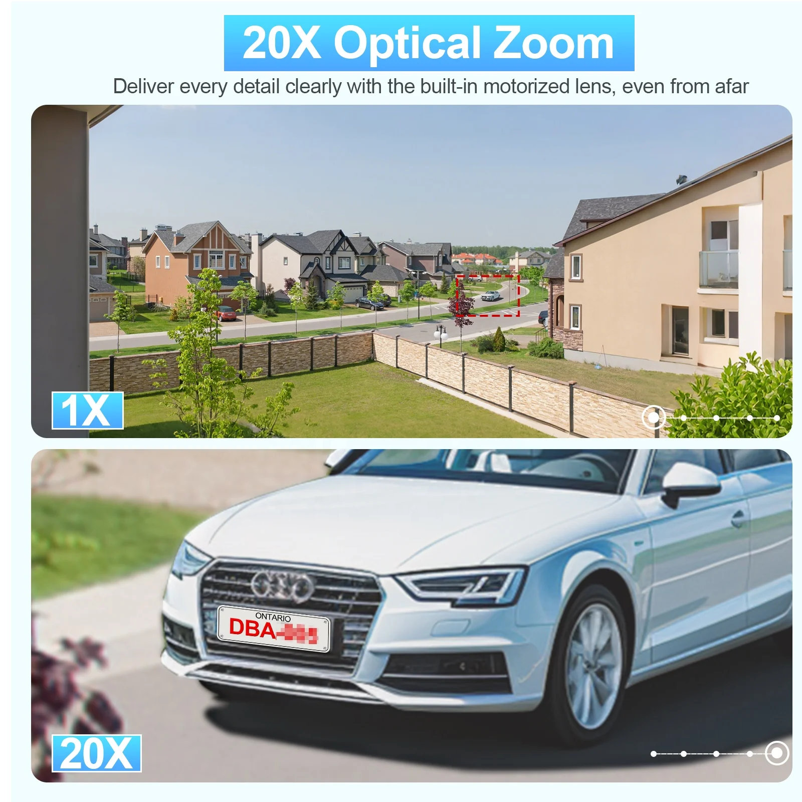 GWSECU 4K Outdoor Ptz Dual Light Night Vision Ip 20x Optical Zoom 8Mp AI Auto Tracking Cctv High Speed Dome Security PTZ Camera