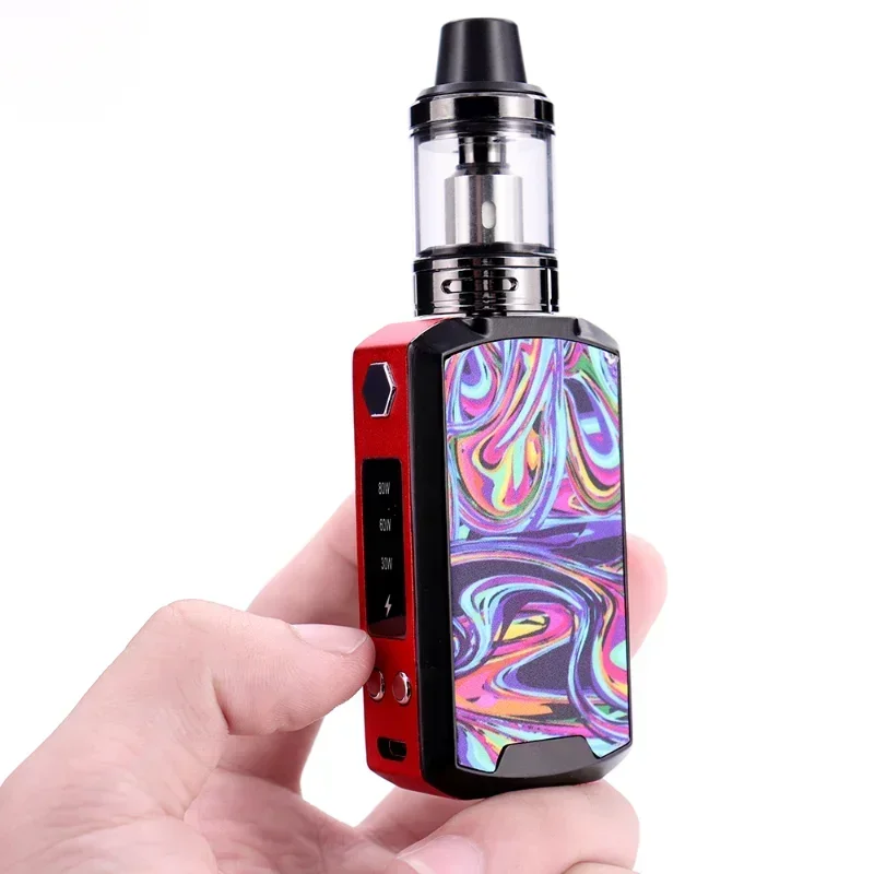 Caja de cigarrillos electrónicos Vape de 80W, Kit Mod, batería de 1800mAh, atomizador de 2,5ml, ajuste de voltaje de 30W/60W/80W, cigarrillo electrónico Shisha Ecig