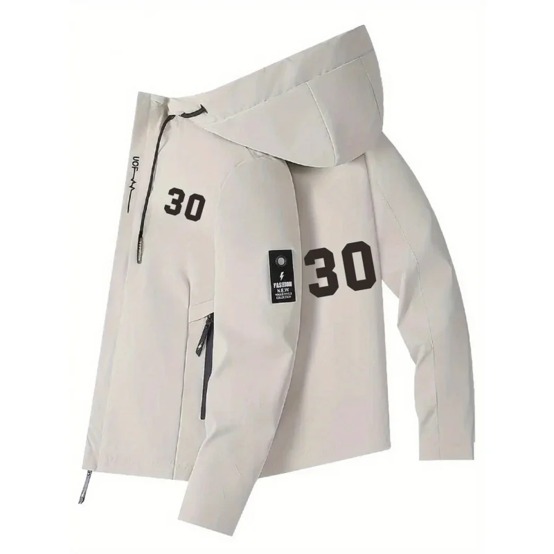 Men's Windproof Hooded Jacket - Suitable for Riding, Fishing-A Lightweight Polyester Jacket for Both Casual and Formal Occasions