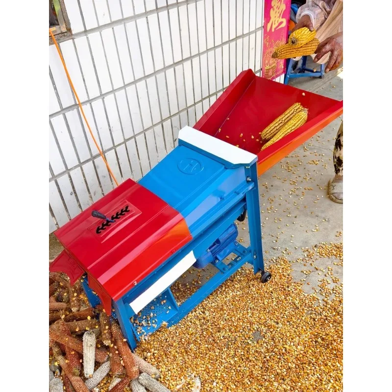 Electric Corn Sheller Thresher Machine Automatic Dry Wet Use Dual Roller Farm Household Grain Peeler Shelling Equipment