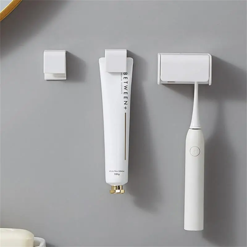 Punch-free Wall-mounted Toothbrush Holder Toothpaste Holder Toothpaste Storage Rack Bath Organizer Bathroom Accessories