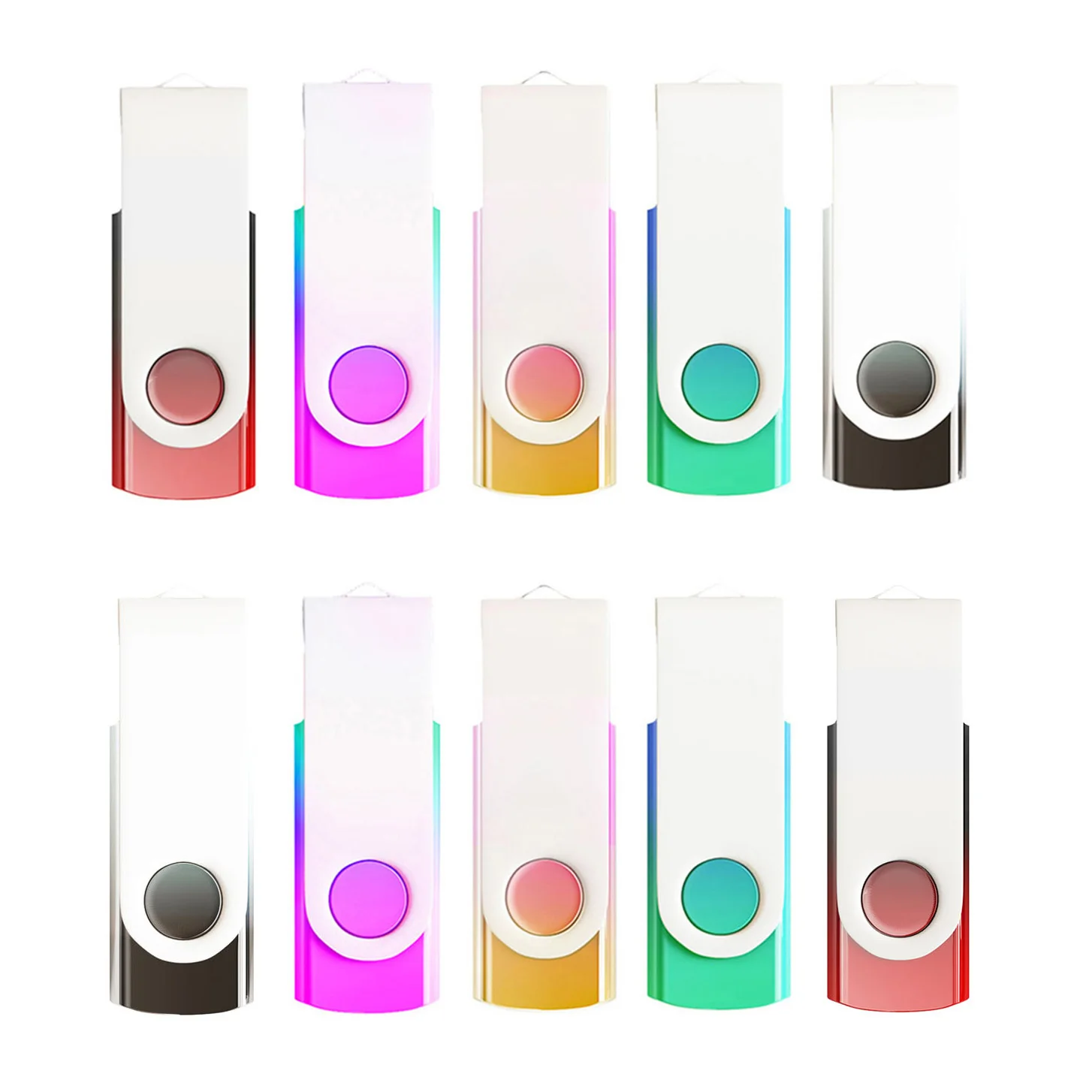 

10/Lot 4GB 32GB 128MB USB Flash Drives Gradient Color 2.0 Memory Stick Wholesale Bulk Swivel Design Thumb Drive for Data Storage