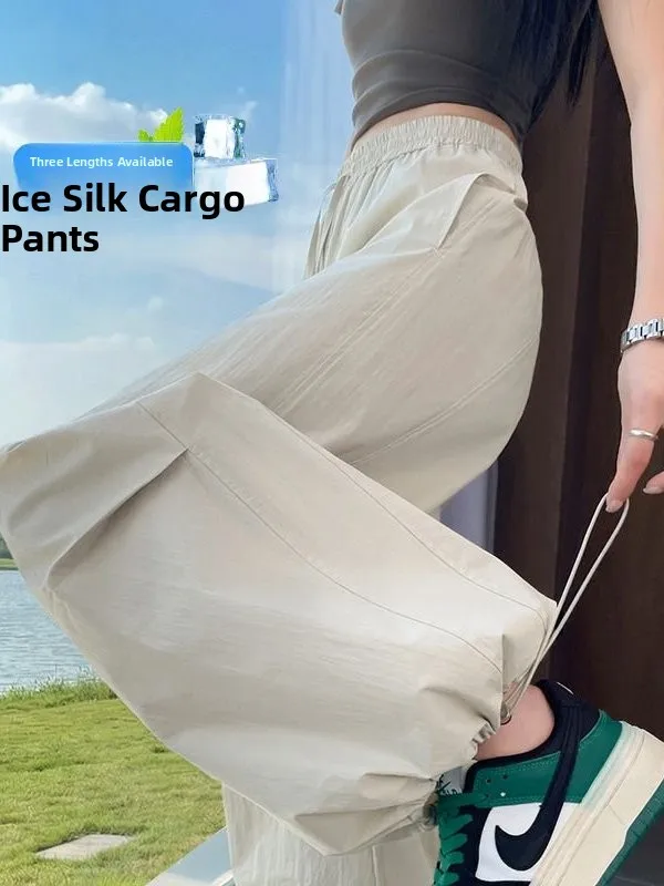

Quick Dry Lightweight Summer Casual High Waist Wide Leg Pants Comfortable Breathable Workwear Trousers for Women