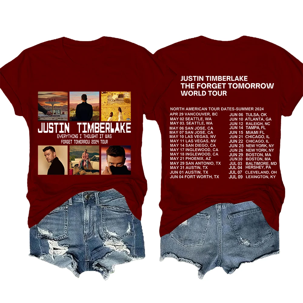 2024 Justin Timberlake Tour Shirt Forget Tomorrow World Tour Shirt Unisex