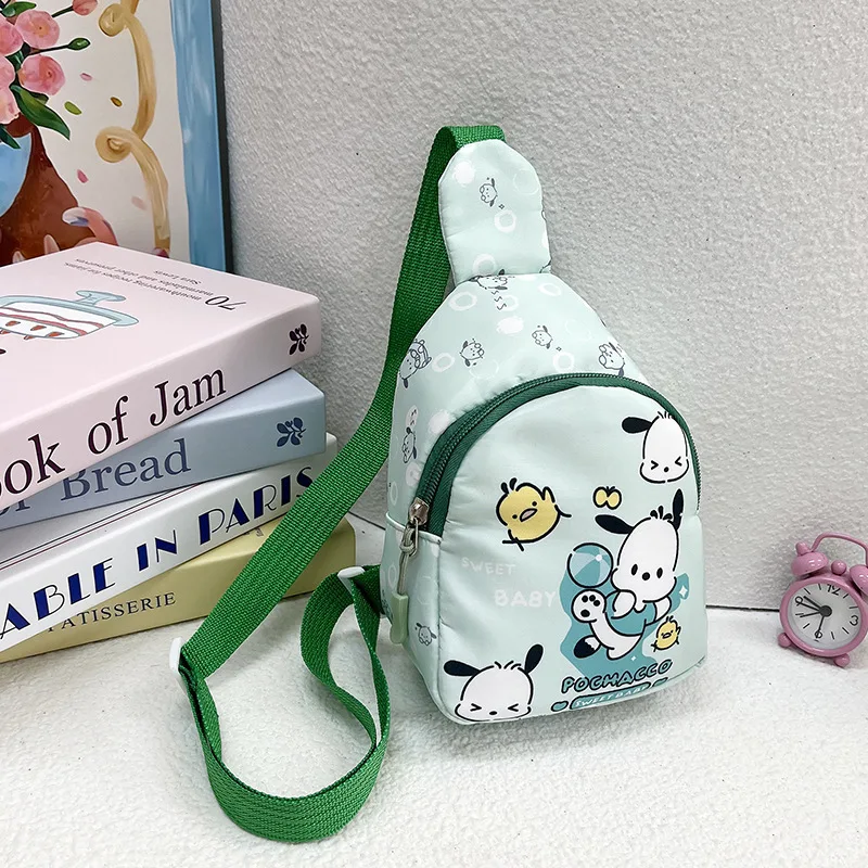 Sanrio nuevo bolso de pecho Kawaii Hello Kitty Kuromi bolso cruzado lindo y a la moda My Melody Cinnamoroll bolsa de almacenamiento de viaje regalo para niña