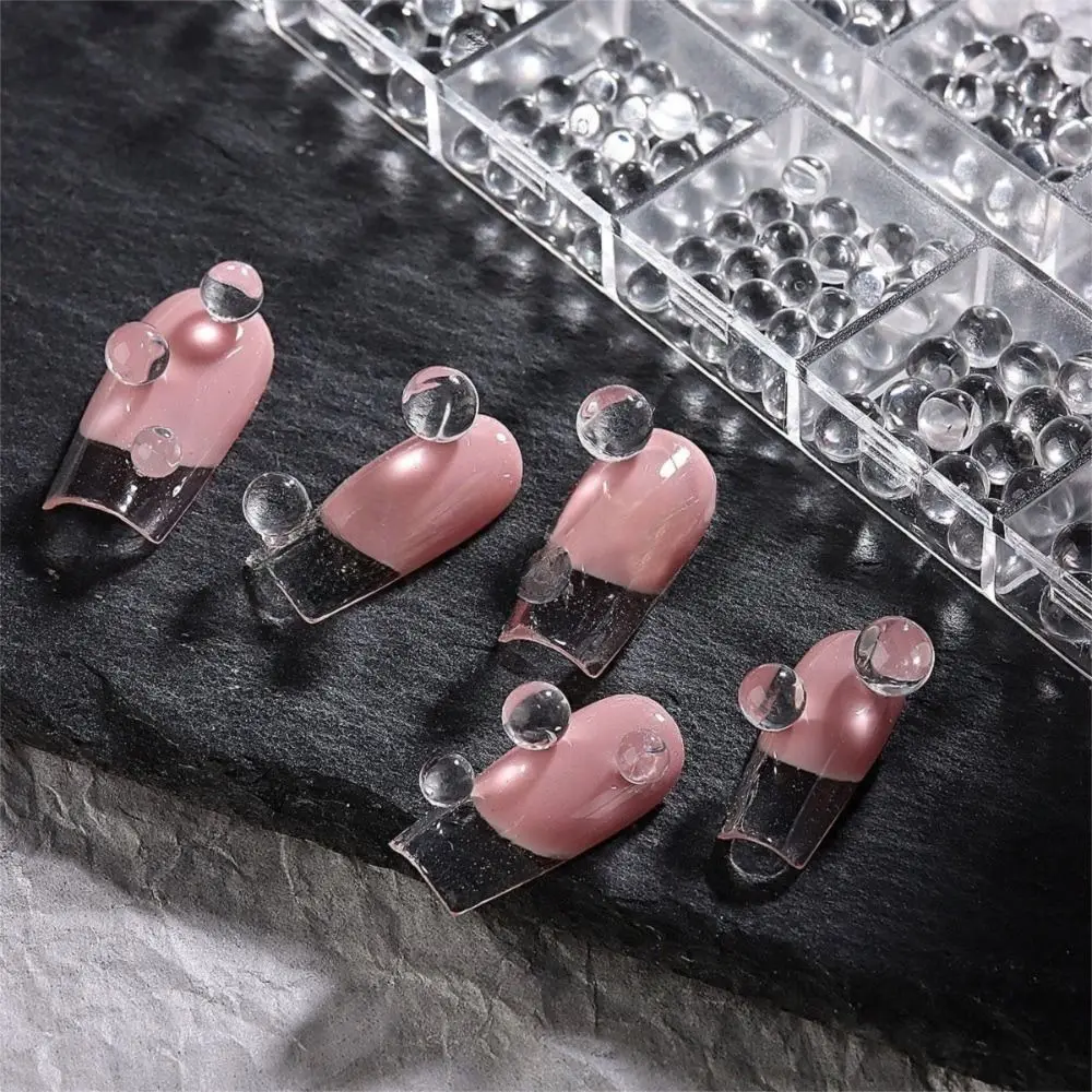 

Mixed Size Transparent Round Bead Nail Accessories Bubble Bead Three-Dimensional Nail Bead Charms Nail Manicure Decor